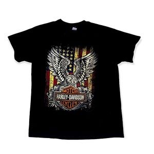 Harley Davidson Wisconsin Eagle American Flag T-Shirt